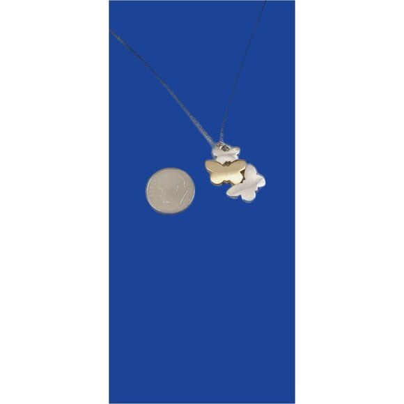 Brighton Wonderwing Butterfly Silver Brushed Gold Tone Pendant Necklace - Picture 5 of 8